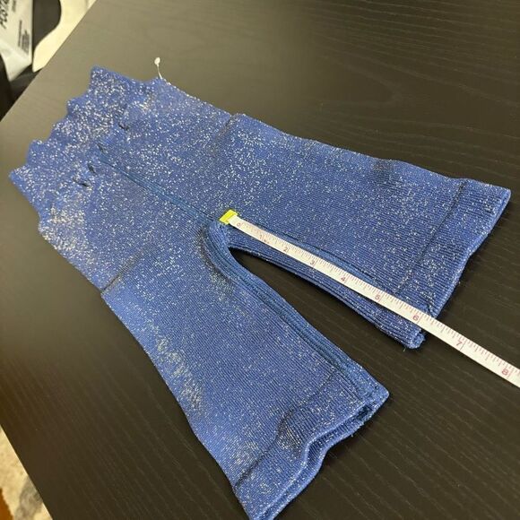 Free people happiness runs biker shorts blue indigo lurex M / L NEW - Picture 10 of 16